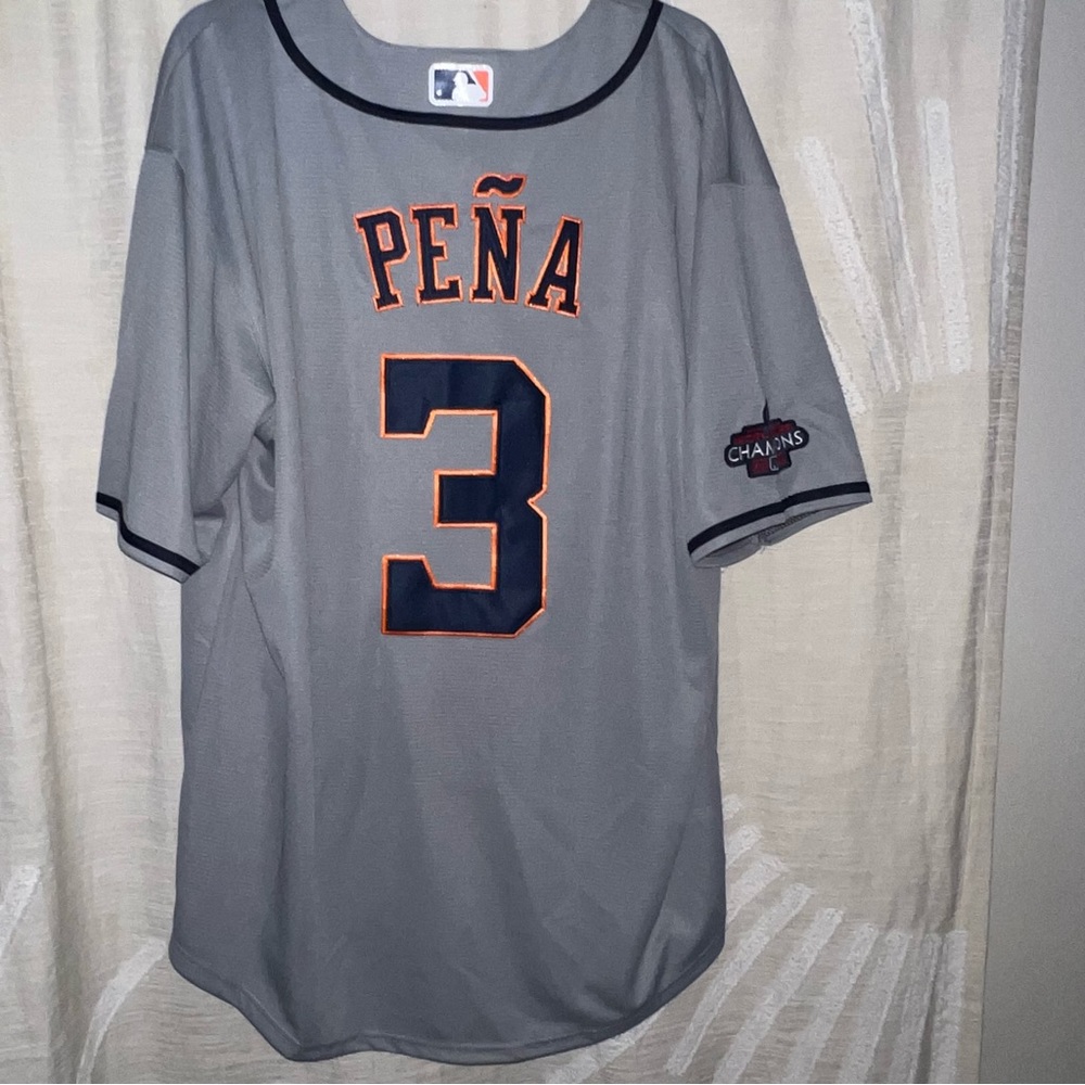 Houston Astros Grey Jeremy Peña Jersey XL 2022 World Series Patch XL